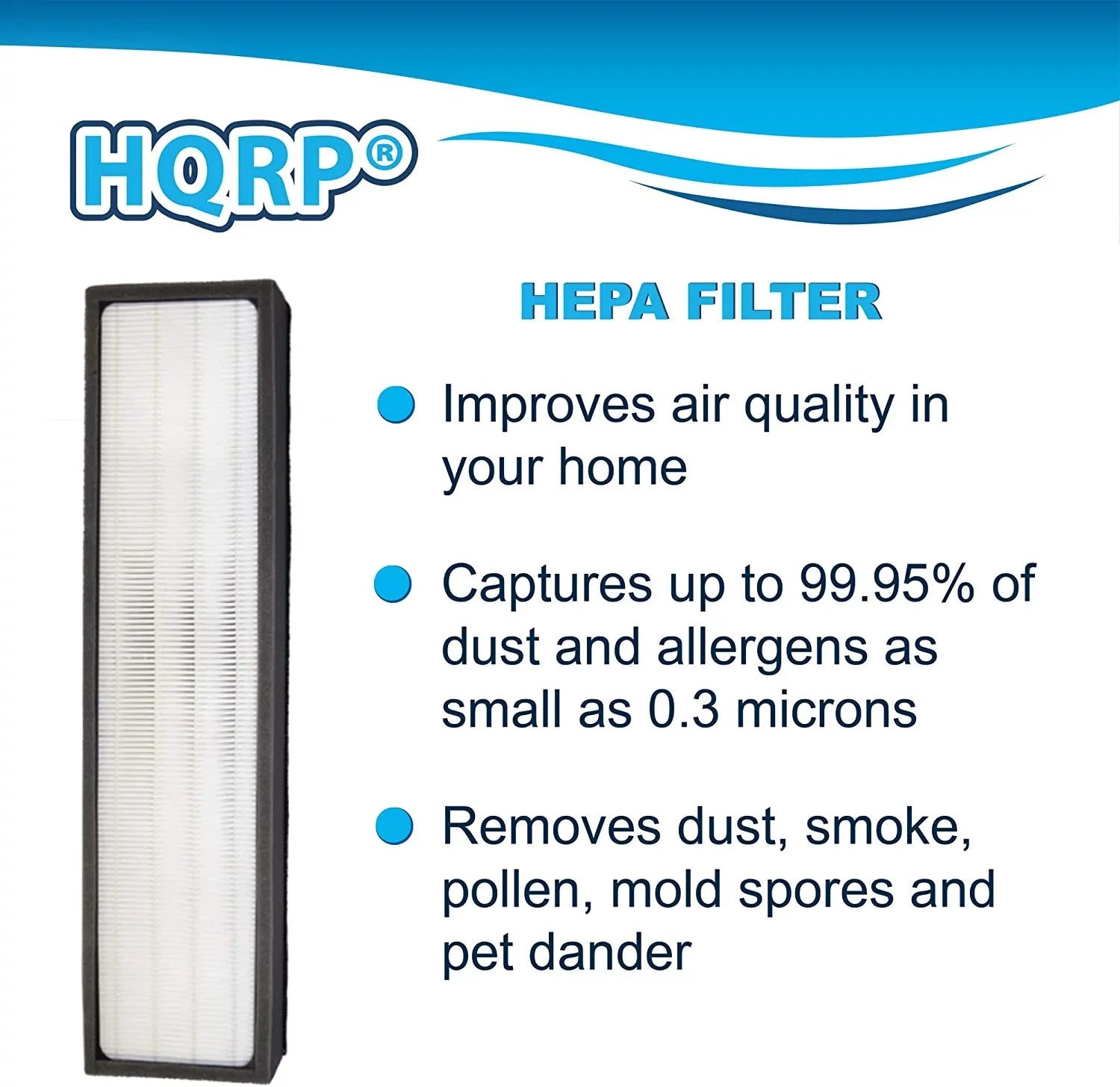 HQRP 2-pack Filter Z for Black & Decker BXFLTZ Replacement fits BXAP250 Tower Air Purifier XL