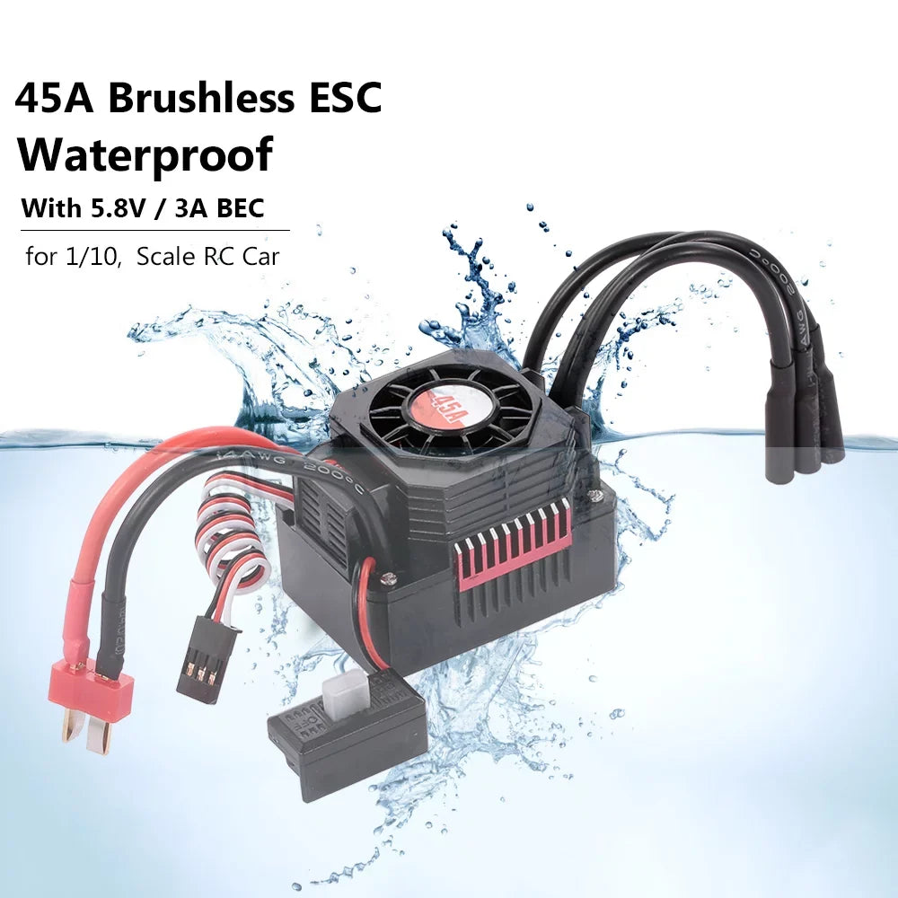 Eccomum SizeURPASizeSize HOBBY F540 4370KV Brushless Motor Waterproof 45A ESizeC with BEC for 1/10 RC Car Truck