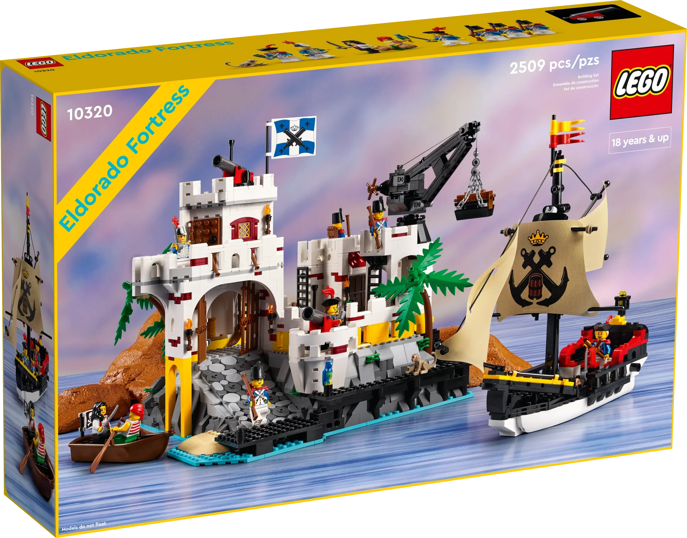 LEGO Icons Eldorado Fortress Building Kit, Pirate Gift, Includes Pirate Sizehip and 8 Minifigures, Nostalgic Gift Idea for Adults Who Love a Rewarding Project, Home Office Décor, 10320