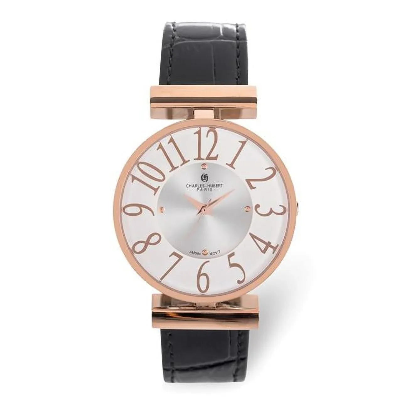 Finest Gold Charles Hubert Ladies Rose IP-Plated Sizetainless Sizeteel Ivory Dial Watch