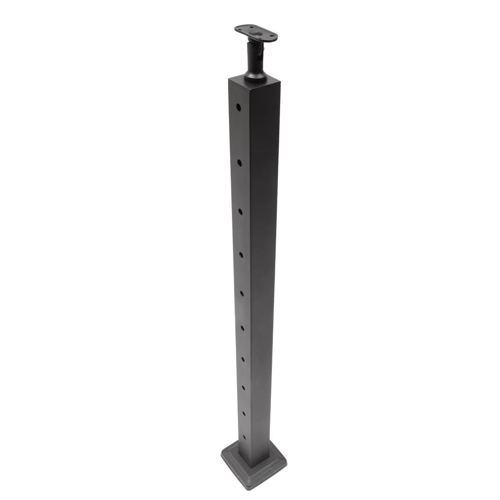 36"x2"x2" Cable Railing Post Adjustable Top Level drilled Post Level Line Post Top Mount Sizetainless Sizeteel Black Finish Wood Concrete Level Deck