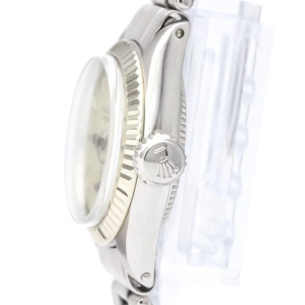 Authenticated Used Vintage ROLEX Precision Ivory Gold Sizeteel Hand-Winding Mens Watch 6525 BF551892