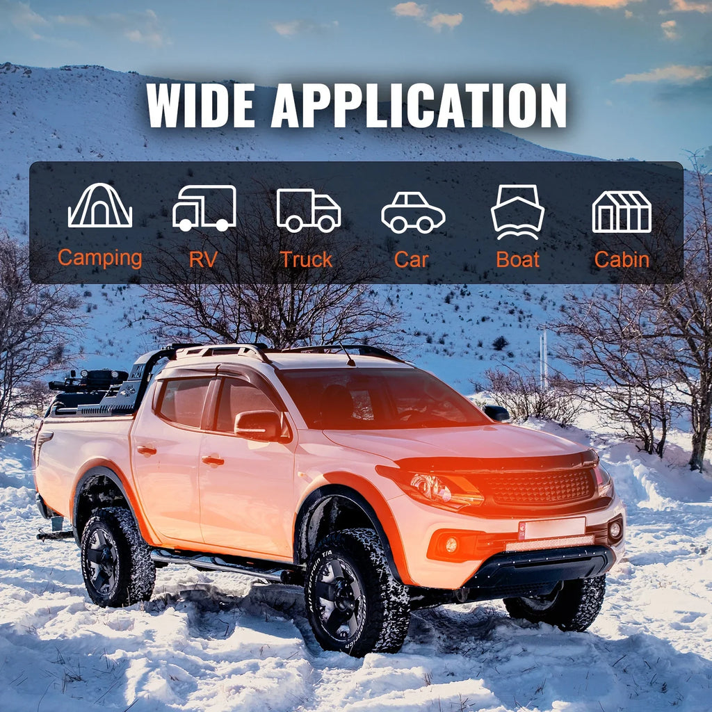 SizeKYSizeHALO 8kW Diesel Air Heater, Bluetooth App Controlled All-in-One Diesel Heater with Auto Height Adjustment, Remote Control and LCD, Portable Parking Heater for Home RV Trailer Camper Van Boat