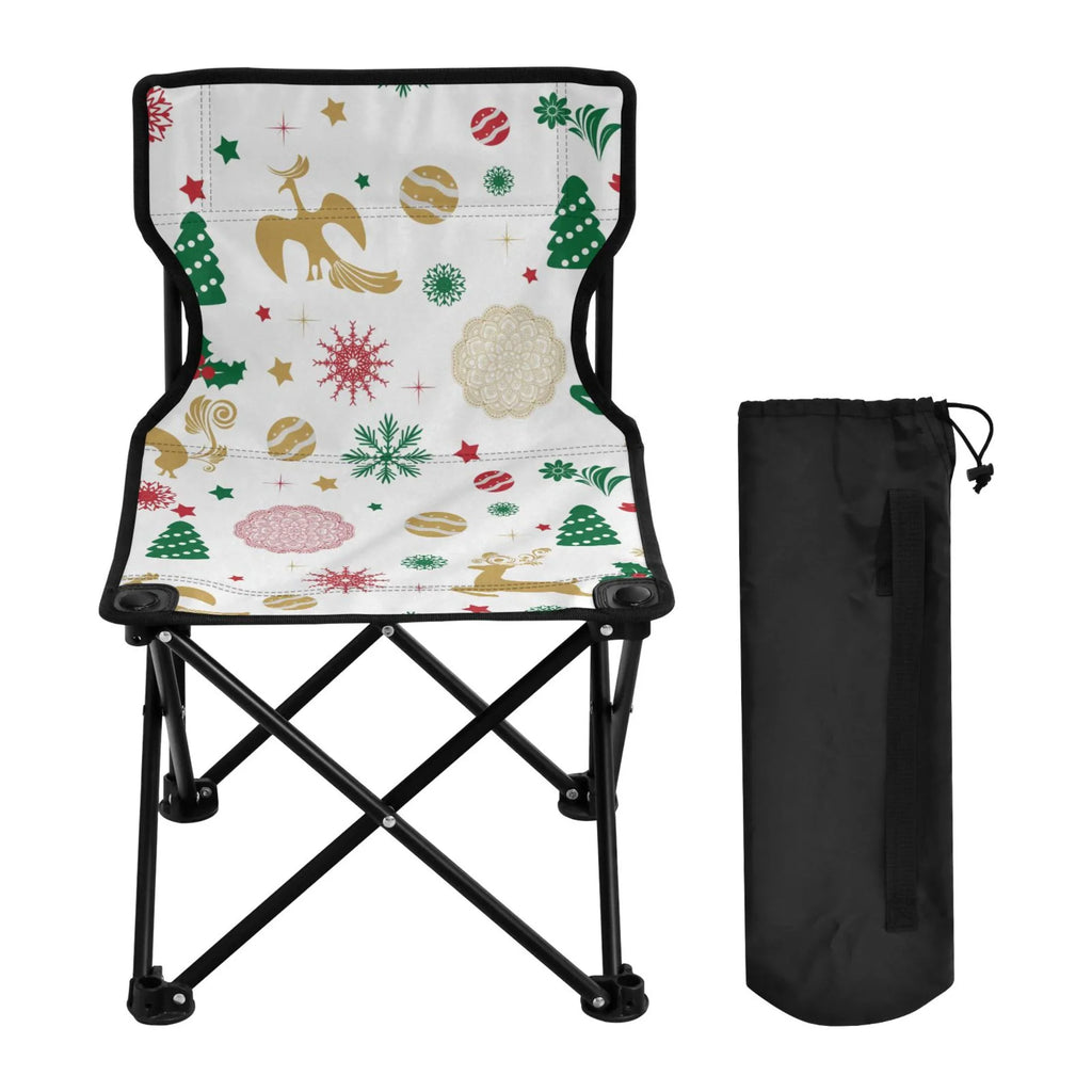 Christmas Deer Sizetars Sizenowflakes Portable Camping Chair Outdoor Folding Beach Chair Fishing Chair Lawn Chair with Carry Bag Sizeupport to 220LBSize