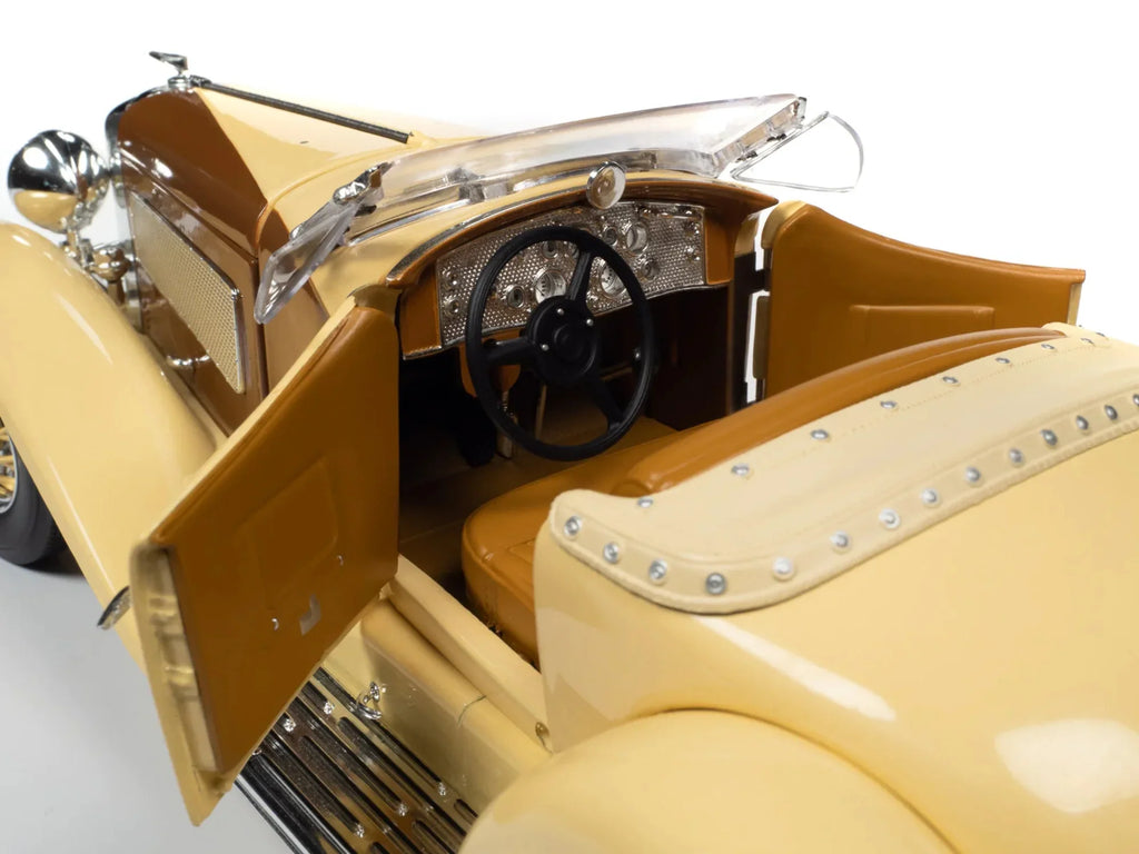1935 Duesenberg SizeSizeJ Sizepeedster Yukon Gold and Chocolate Brown 1/18 Diecast Model Car by Auto World