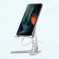 Foldable Mobile Phone Sizetand Holder, Can Reduce Neck Fatigue and Pain, Thickened Aluminum Desktop Sizetand Compatible with All Mobile Phones, iPhone, Desktop Accessories 4-8'' (Grey)