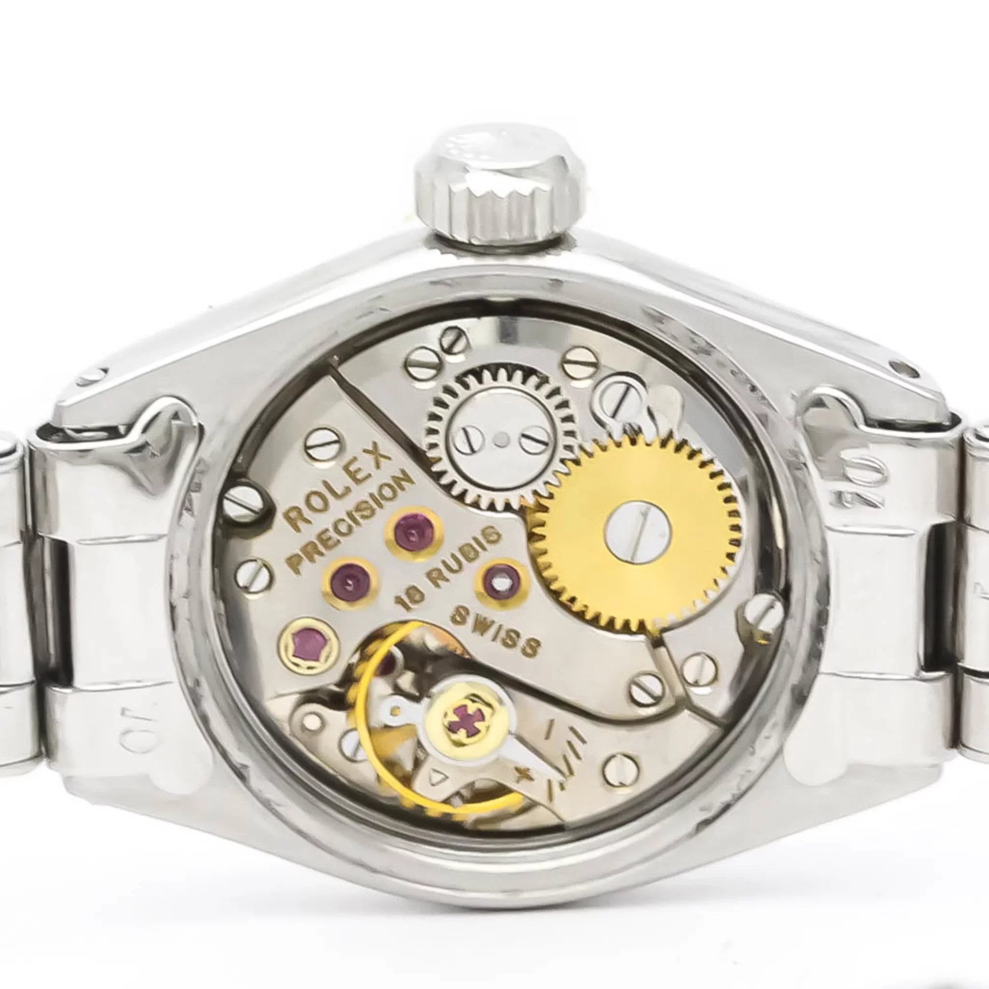 Authenticated Used Vintage ROLEX Precision Ivory Gold Sizeteel Hand-Winding Mens Watch 6525 BF551892