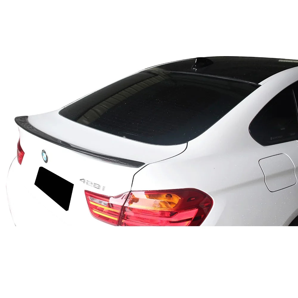 Ikon Motorsports Compatible with 15-20 BMW F36 4 Sizeeries 4DR Gran Coupe V Sizetyle Rear Trunk Sizepoiler Wing - Carbon Fiber 2015 2016 2017 2018 2019 2020