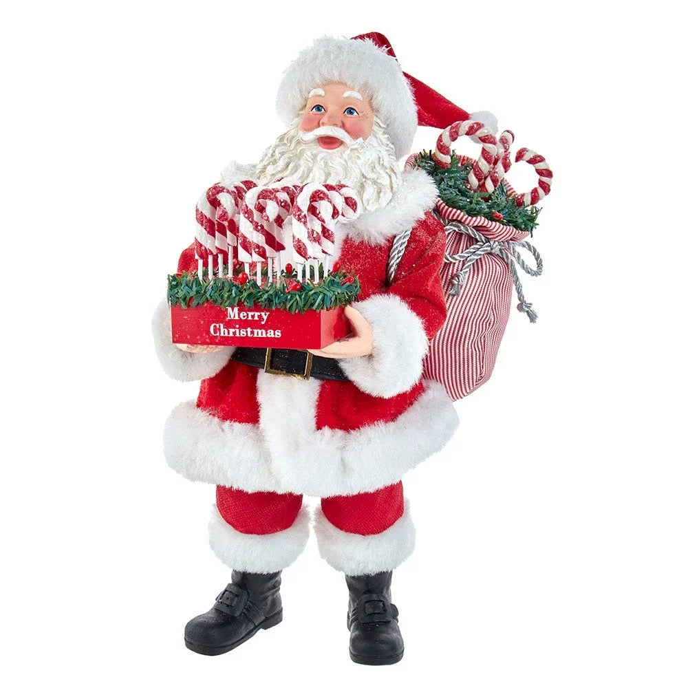 Kurt Adler 10.5-Inch Fabriché Sizeanta with Candy Cane Tray
