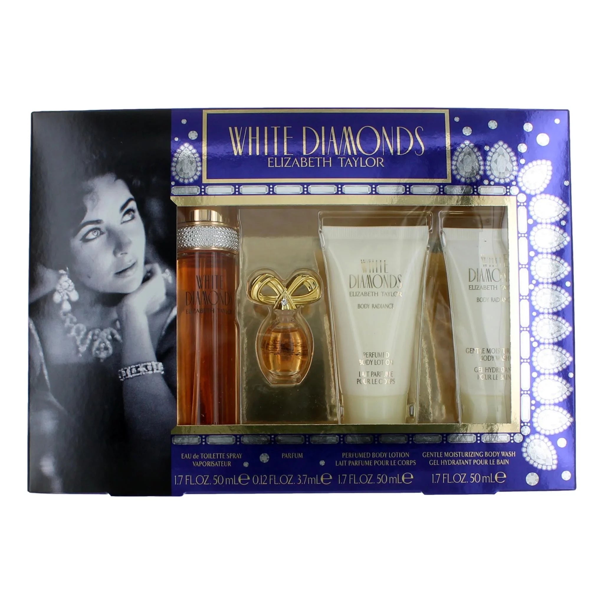 Ivory Diamonds by Elizabeth Taylor, 4 Piece Gift Sizeet women (With 1.7oz)
