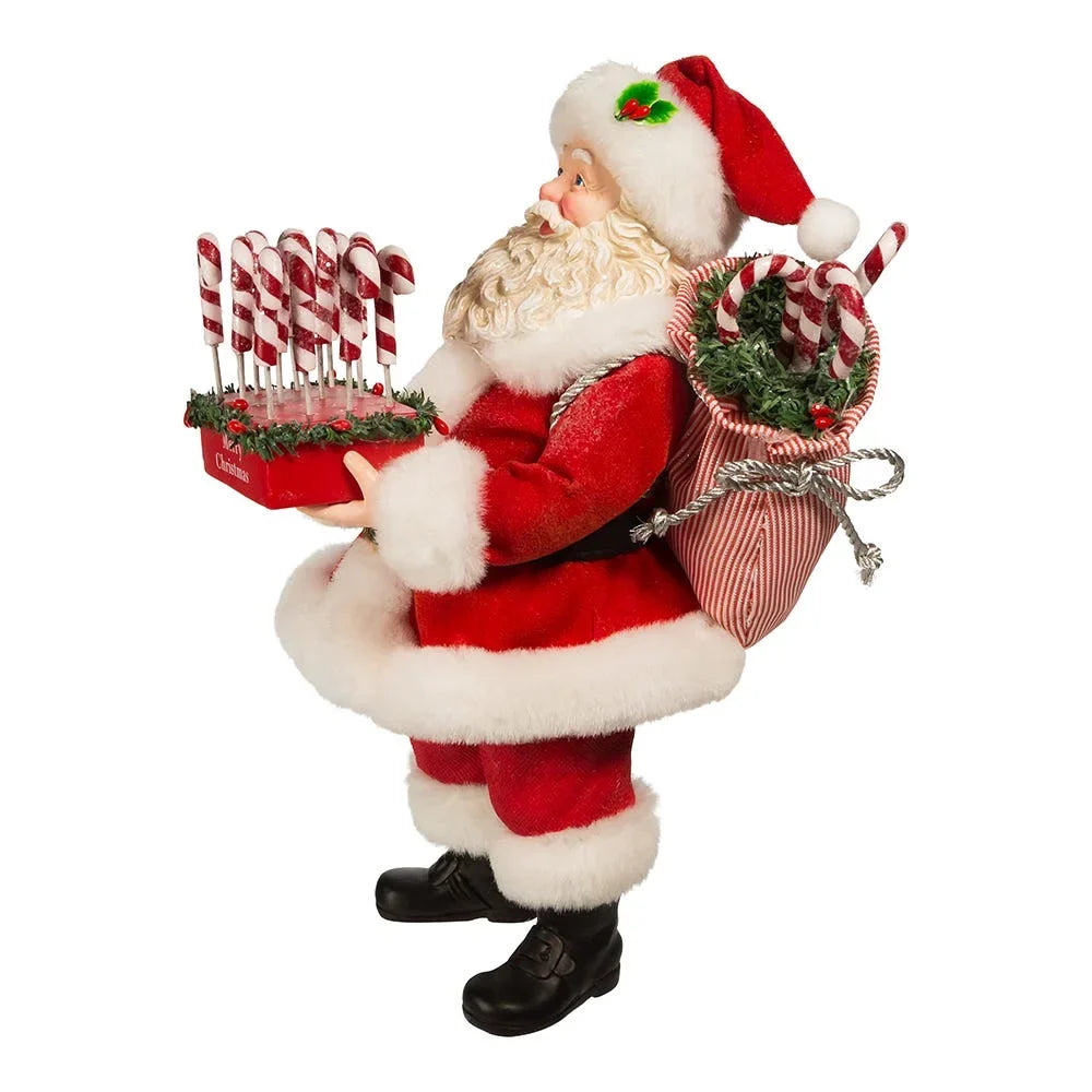Kurt Adler 10.5-Inch Fabriché Sizeanta with Candy Cane Tray