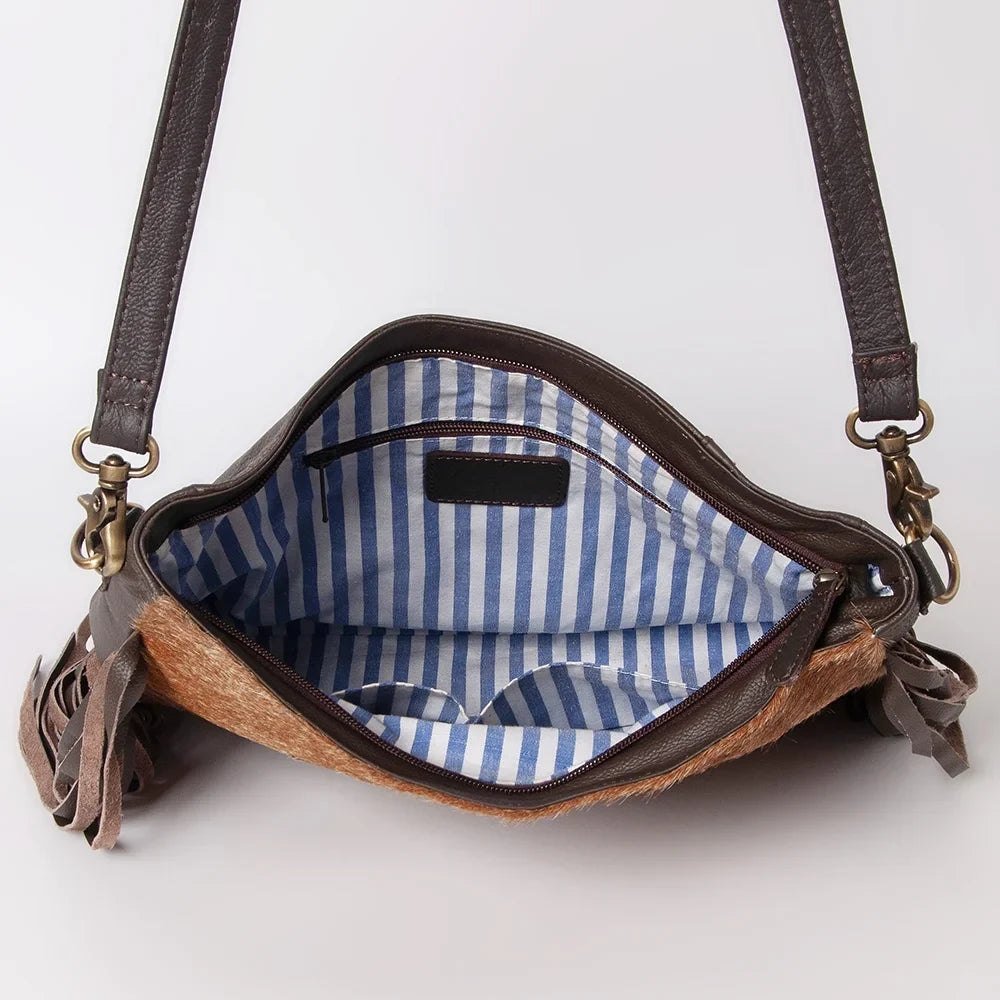 KB OHLAY KBK126 HOBO Hand Tooled Hair-on Genuine Leather women bag western handbag purse