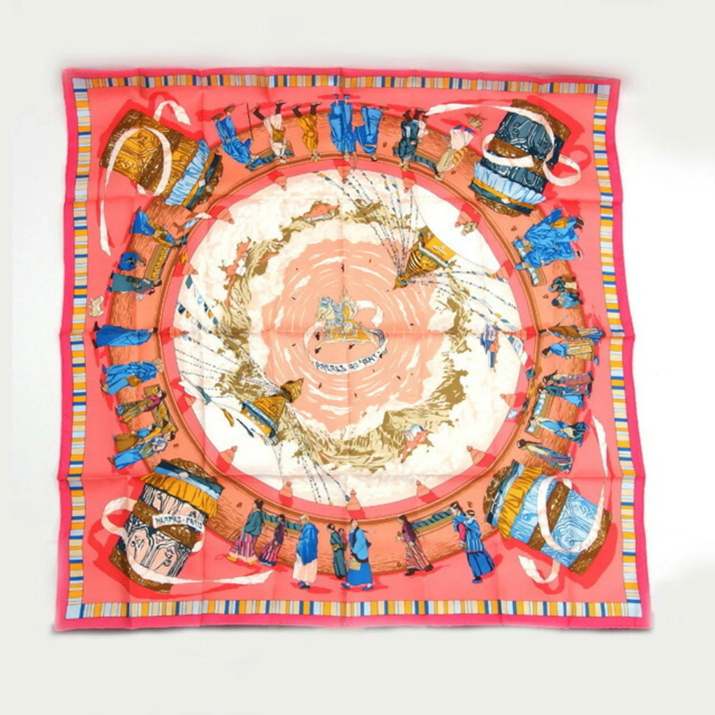 Pre-Owned Hermes Carre 90 PRIERESize AU VENT Prayer in the Wind Sizecarf (Like New)