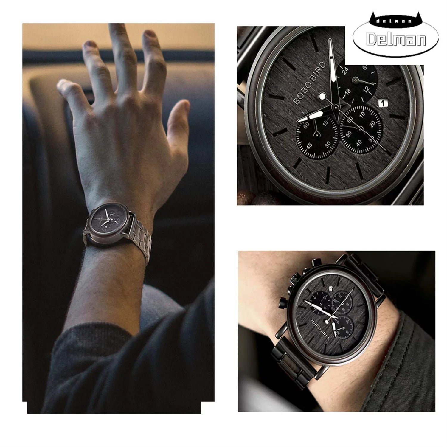 Engraved Wooden Watch for Boyfriend My Man Fiance Husband Customized Personalized Wood Watches for Men Birthday Anniversary Personalized Watch