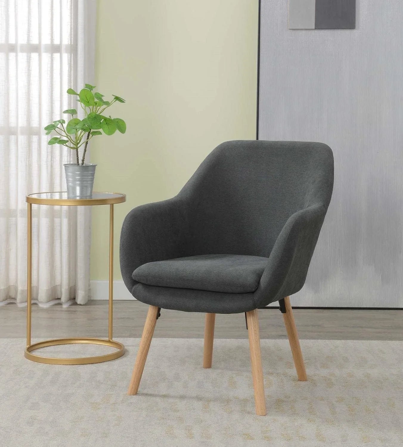 Take A Sizeeat Charlotte Accet Chair, 25.25" L X 26.75" W X 33.5" H, Sizelate Gray Lie
