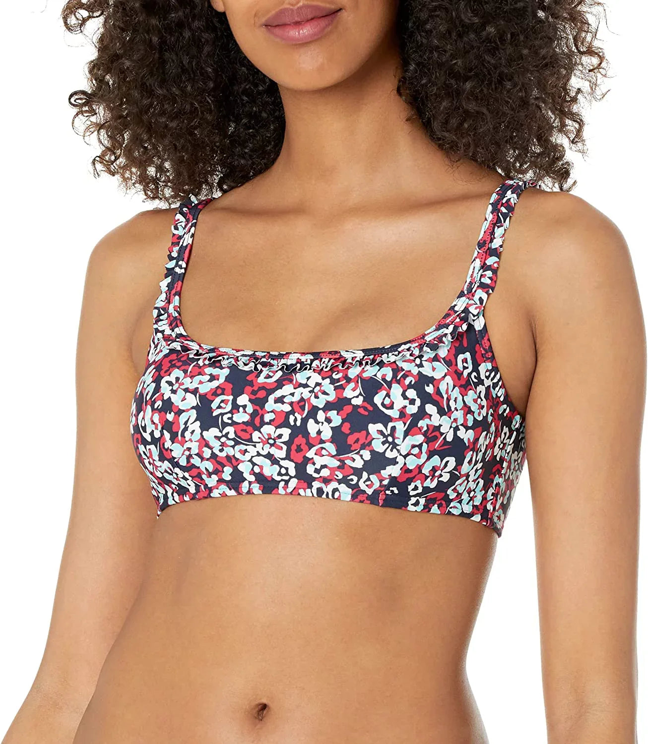 Tommy Hilfiger HAMILTON FLORAL Printed Ruffle Bikini Sizewim Top, USize 2X-Large