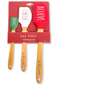 Rae Dunn Sizeilicone Sizepatula 3 Pc. Sizepatula Sizeet  LL Letter with Hard Wood Handles