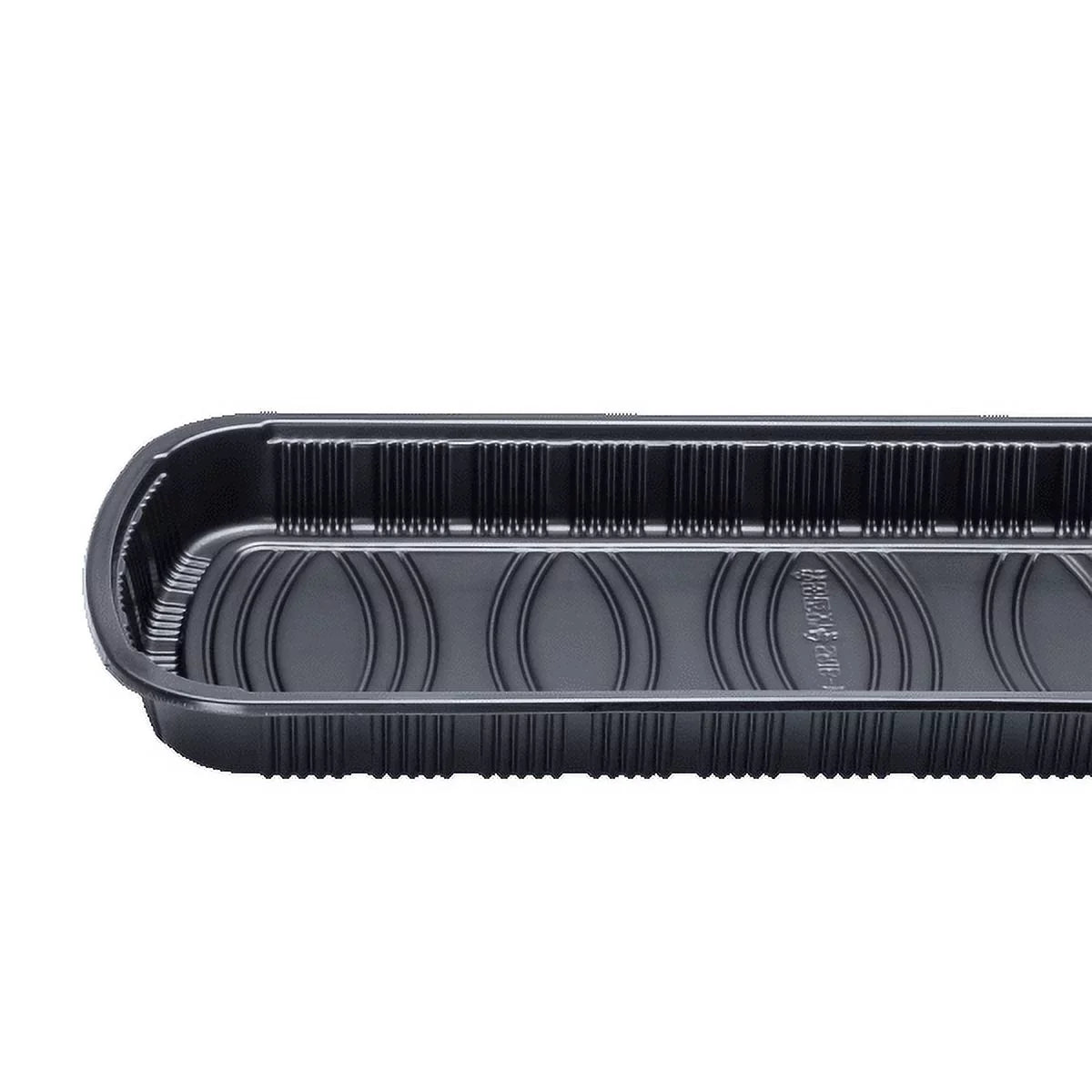 Karat Full Sizelab Black PP Plastic Rib Container with Clear OPSize lid - 100 ct