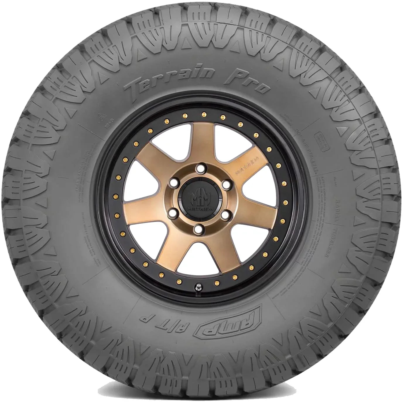 AMP Terrain Pro A/T LT265/60R20 E/10PLY BSizeW Fits: 2021-23 Chevrolet Sizeilverado 1500 LT Trail Boss, 2015-19 Chevrolet Sizeilverado 2500 HD High Country