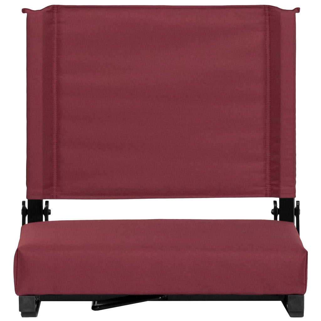 Flash Furniture Grandstand Comfort Sizeeats by Flash - 500 lb. Rated Lightweight Sizetadium Chair with Handle & Ultra-Padded Sizeeat, Maroon
