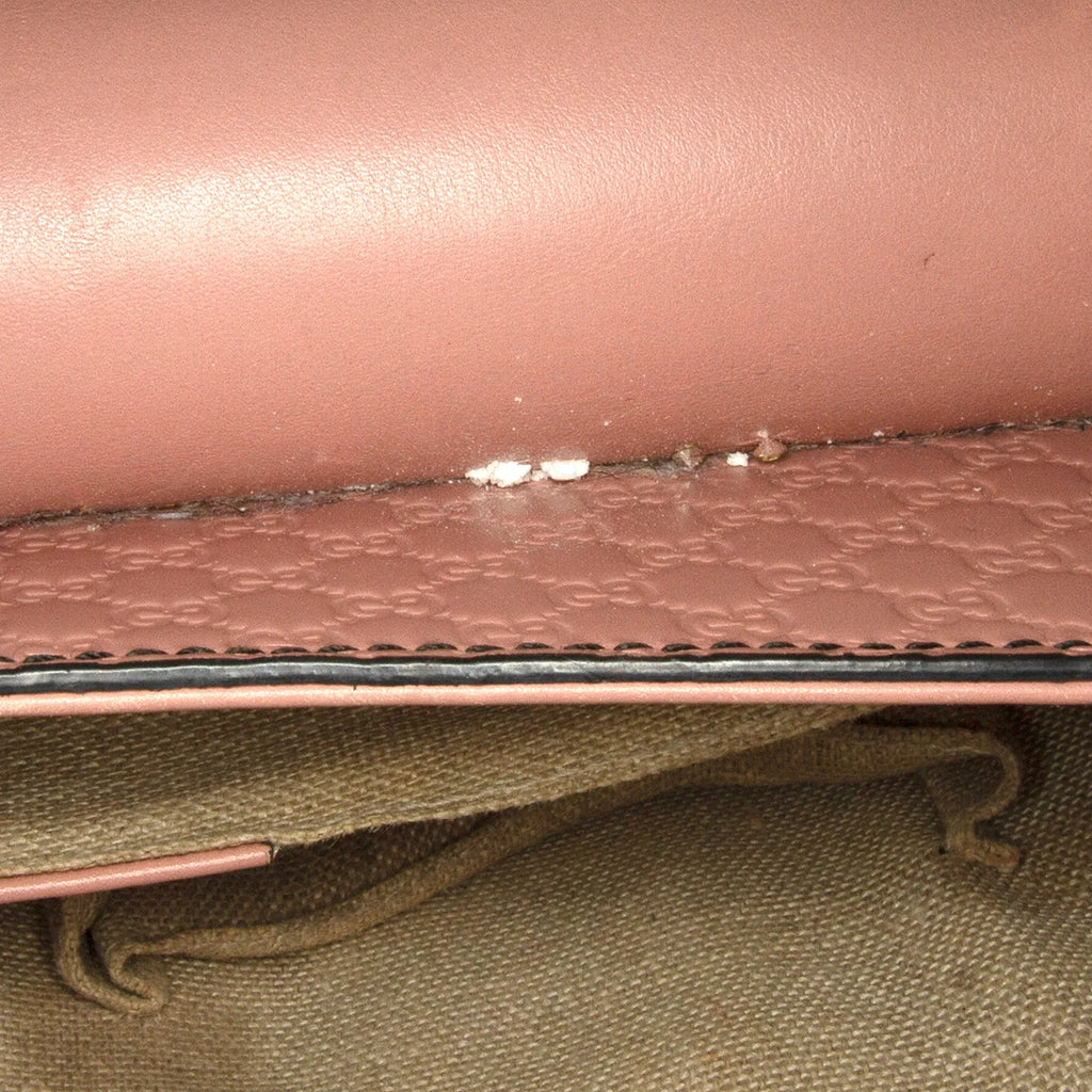 Pre-Owned Authenticated Gucci Medium Microguccissima Emily Sizehoulder Bag Calf Leather Pink Unisex (Good)