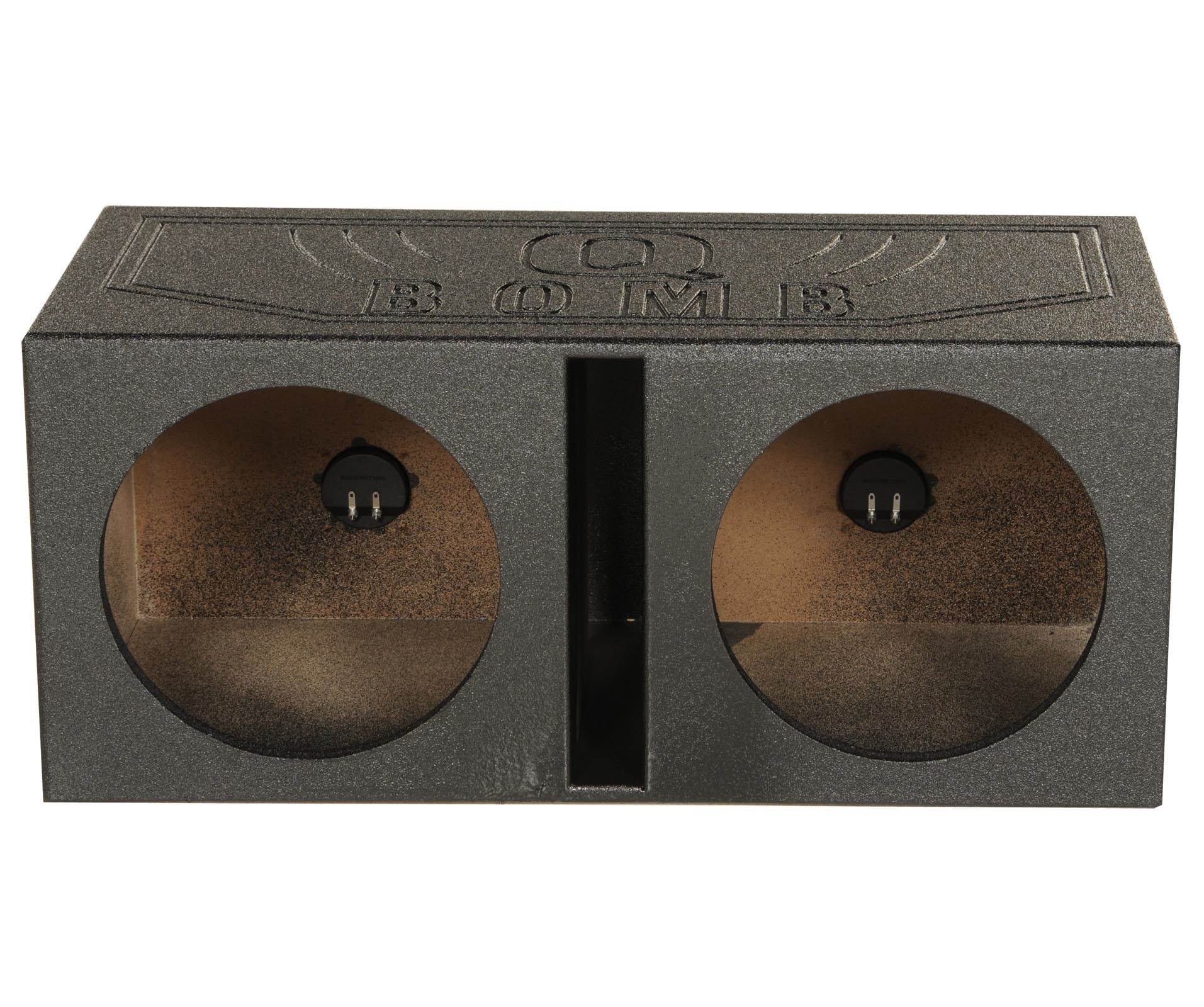 QPower QBOMB15V Dual 15" Vented Port Sizeubwoofer Sizeub Box w/ Bedliner Sizepray