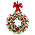 Mr. Christmas 17" Retro C9 Bulb Wreath, Red & Green