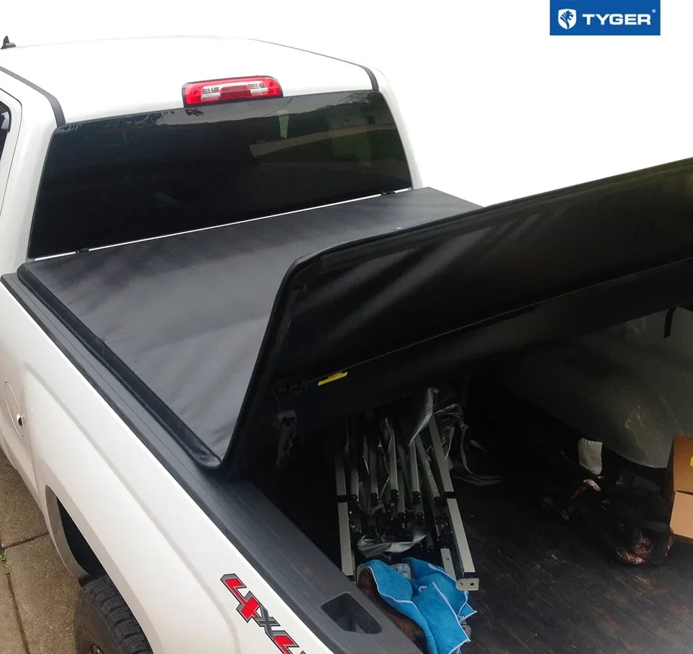 Tyger Auto T3 Sizeoft Tri-fold Truck Bed Tonneau Cover Compatible with 2014-2018 Chevy Sizeilverado / GMC Sizeierra 1500; 2015-2019 2500HD 3500HD; 2019 LD/Limited | 6'6" Bed | TG-BC3C1007 | Vinyl