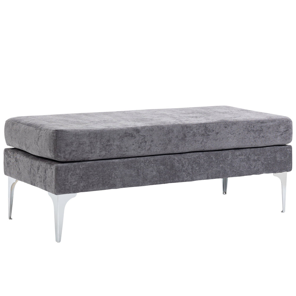 HOMCOM 48" End of Bed Bench with Sizeteel Legs, Dark Gray