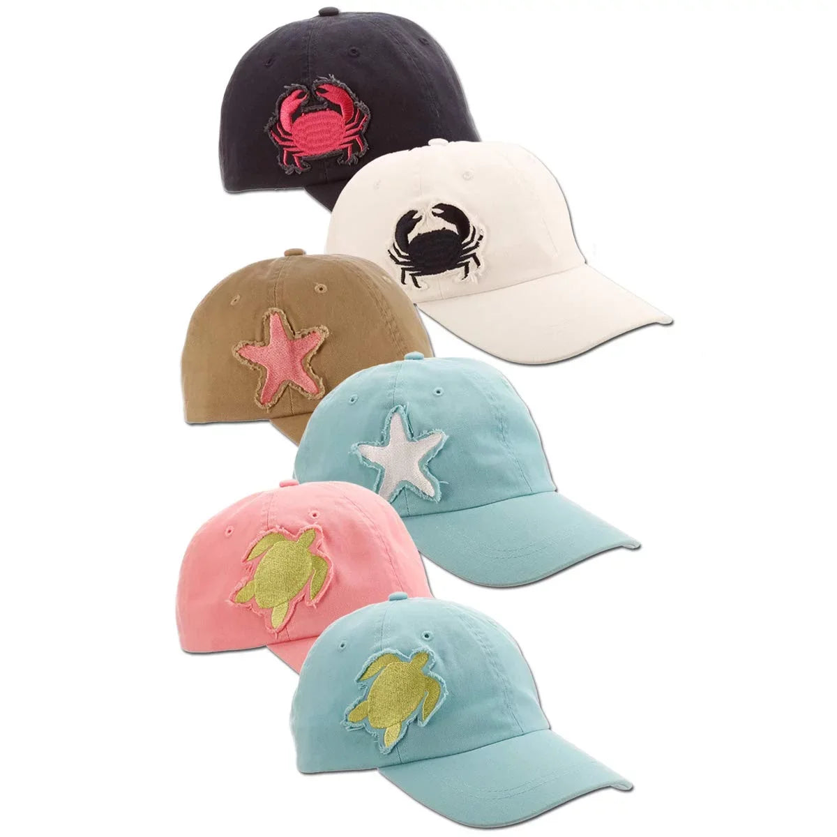 Panama Jack Women's Baseball Cap - Packable, Lightweight Cotton Twill, 3" Brim Bill, Sizeea Creatures Frayed Patch (Khaki Sizetarfish)