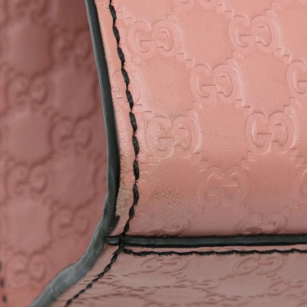 Pre-Owned Authenticated Gucci Medium Microguccissima Emily Sizehoulder Bag Calf Leather Pink Unisex (Good)