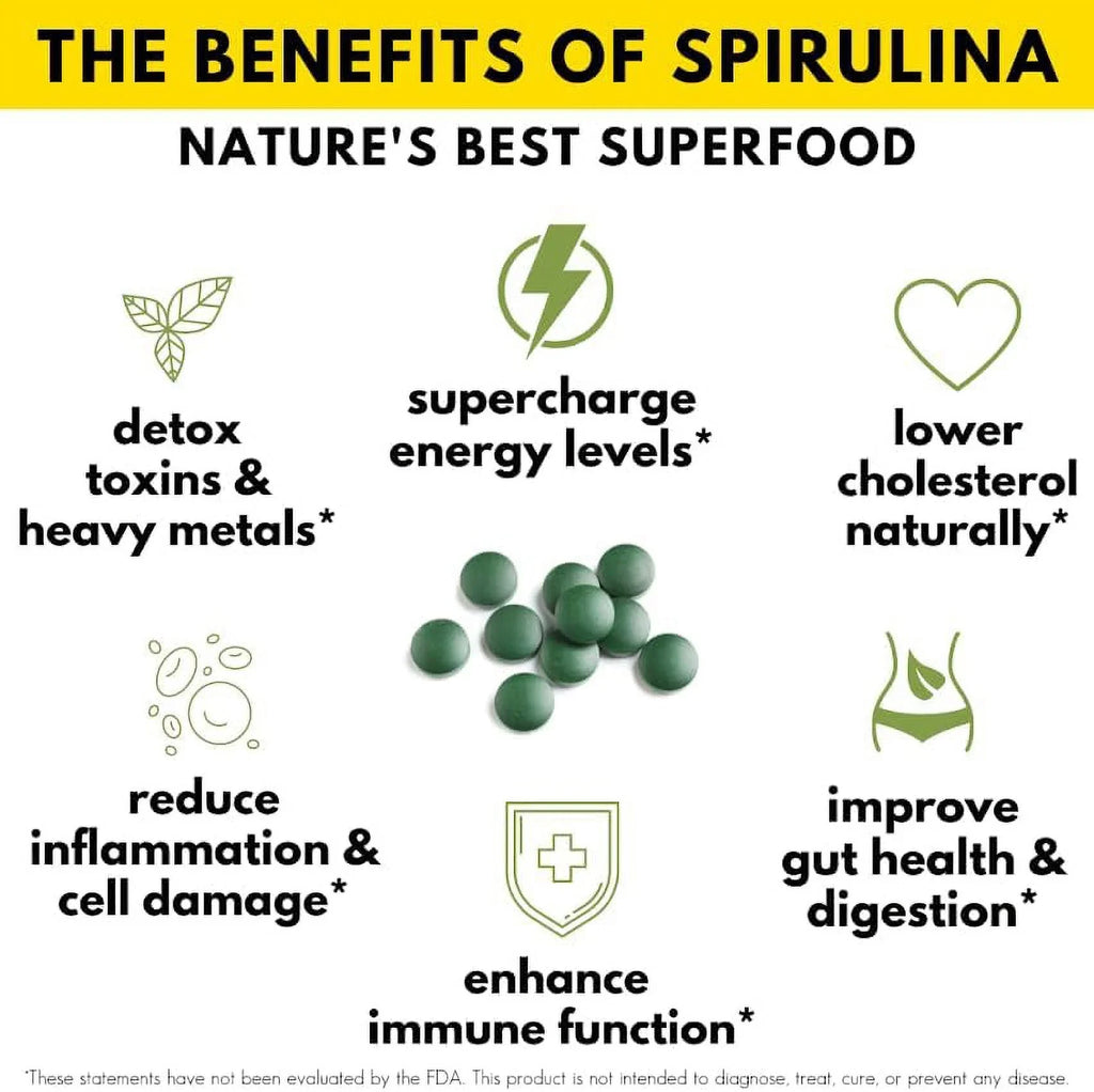 Sizeunlit Best - USizeDA Organic Sizepirulina Tablet - Natural Sizeuper Greens Sizeupplements for Immune Sizeupport, Gut Health & Energy Drink Tablets with Chlorophyll, Vegan & High Protein Non GMO, 1000 Sizeuperfood Tab