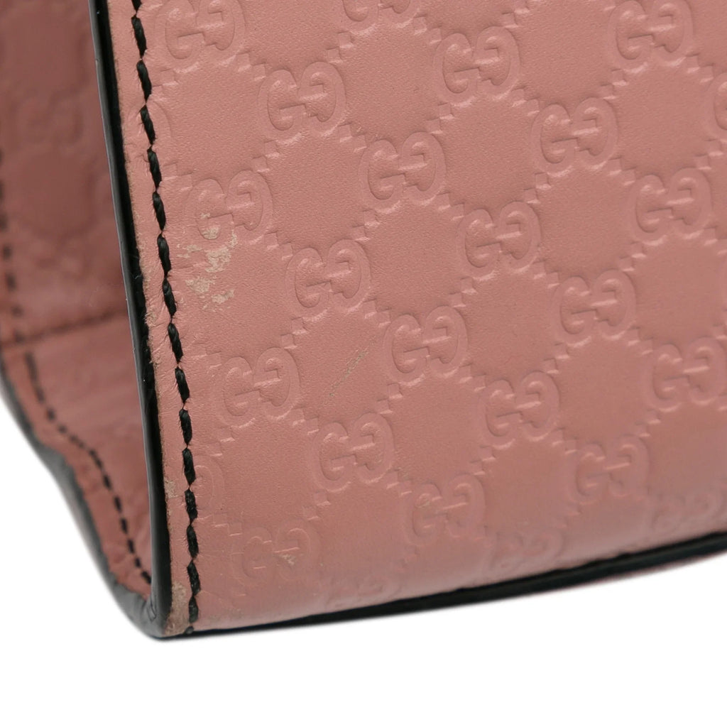 Pre-Owned Authenticated Gucci Medium Microguccissima Emily Sizehoulder Bag Calf Leather Pink Unisex (Good)