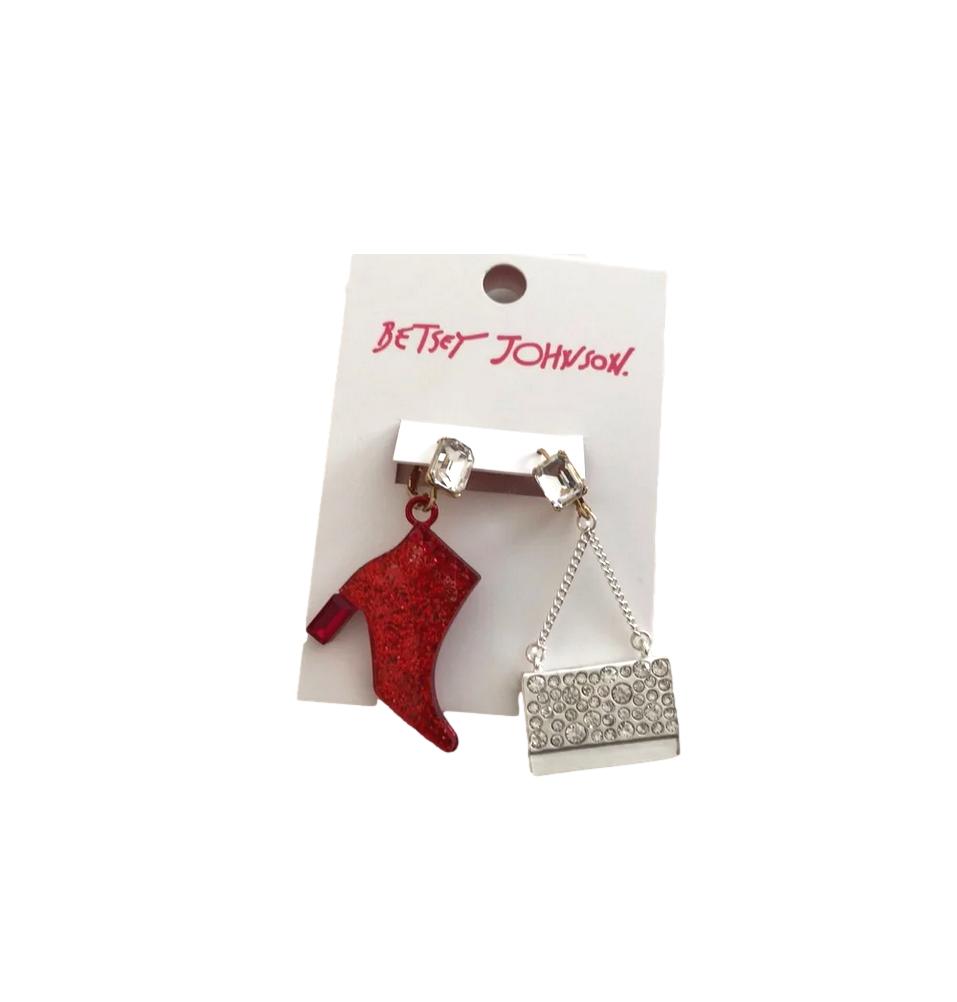 Betsey Johnson Going All Out Purse & Boot Earrings for Women