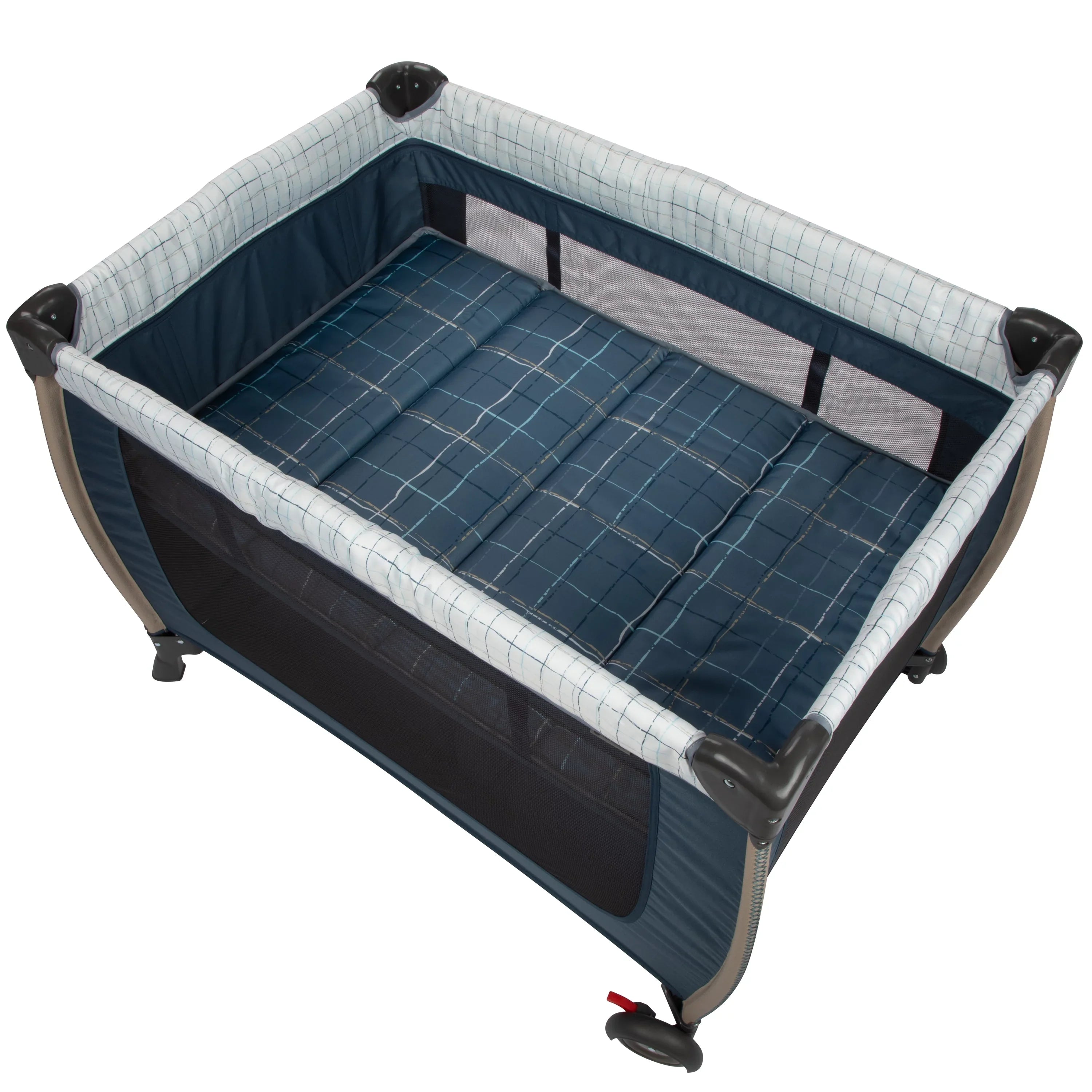 Monbebe Willow Rocking Play Yard with Full Sizeize Bassinet, Plaid