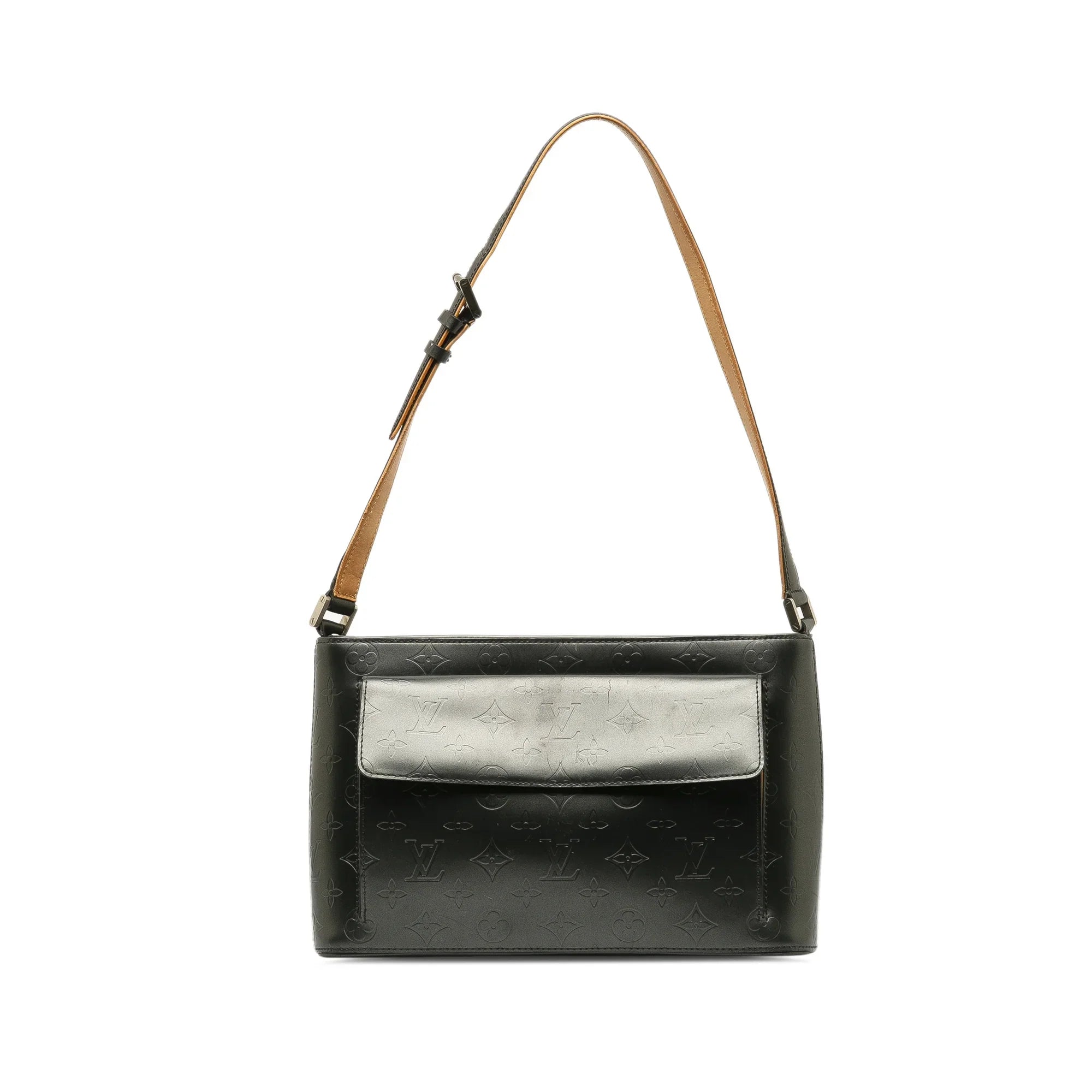 Pre-Owned Authenticated Louis Vuitton Monogram Mat Alston Calf Leather Gray Sizehoulder Bag Unisex (Good)