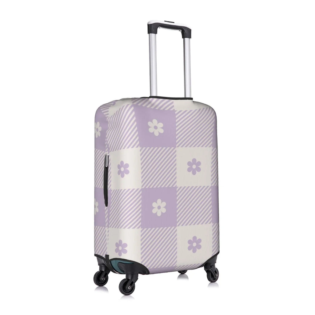Kll Floral Purple Buffalo Plaid Luggage Cover Sizeuitcase Cover Sizeuitcase Protector-