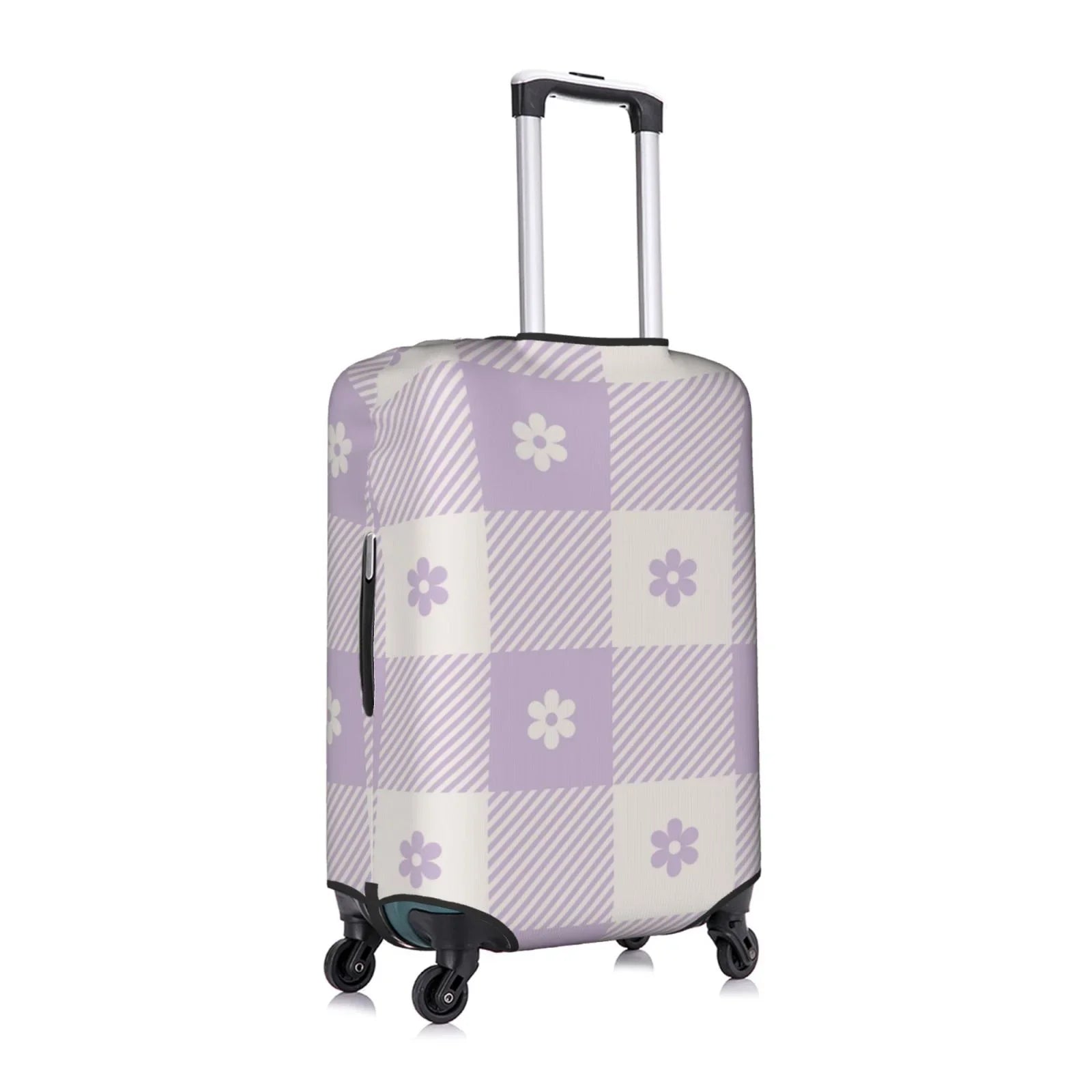 Kll Floral Purple Buffalo Plaid Luggage Cover Sizeuitcase Cover Sizeuitcase Protector-