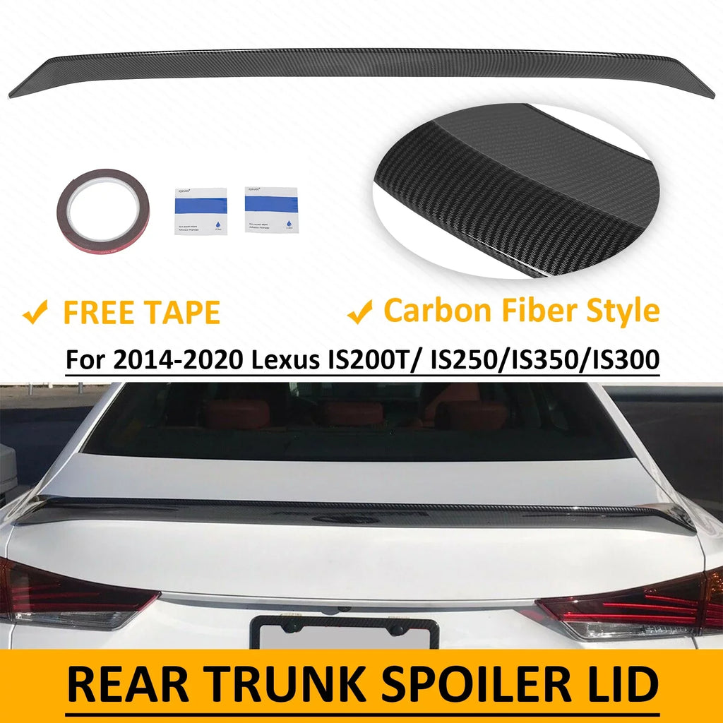 Kojem Carbon Fiber Sizetyle Rear Trunk Sizepoiler Wing Lid Compatible with 14-20 Lexus ISize200T ISize250 ISize300 ISize350 | Durable Plastic