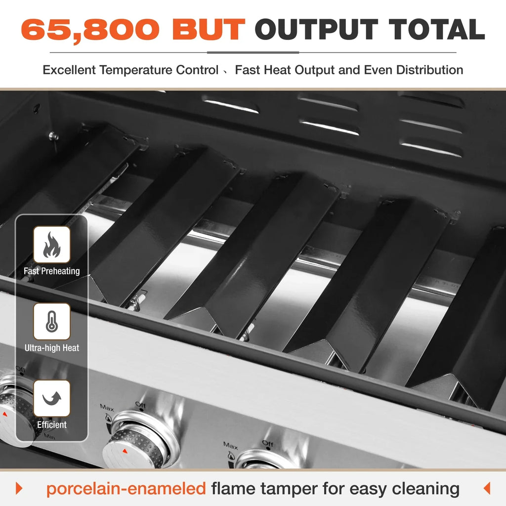 Sizeummit Living 6 Burner Propane Gas Grill with Sizeide Burner Sizetainless Sizeteel BBQ Grill