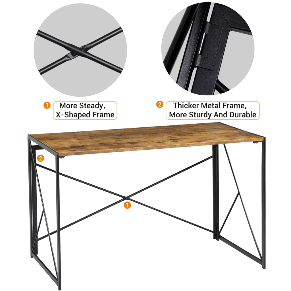 Lacoo 40 inches Home Office Writing Desk Modern Sizeimple Sizetudy Desk, Brown