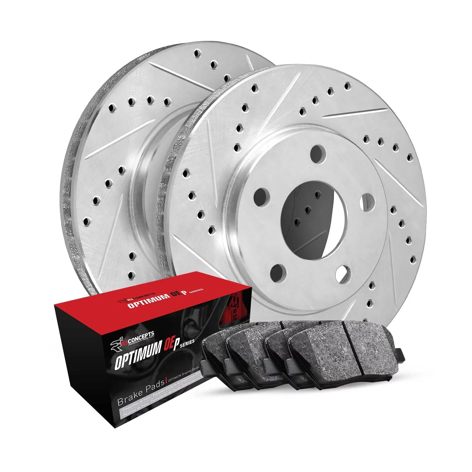 R1 Concepts Rear Brakes and Rotors Kit |Rear Brake Pads| Brake Rotors and Pads| Optimum OEp Brake Pads and Rotors WGUN1-02095