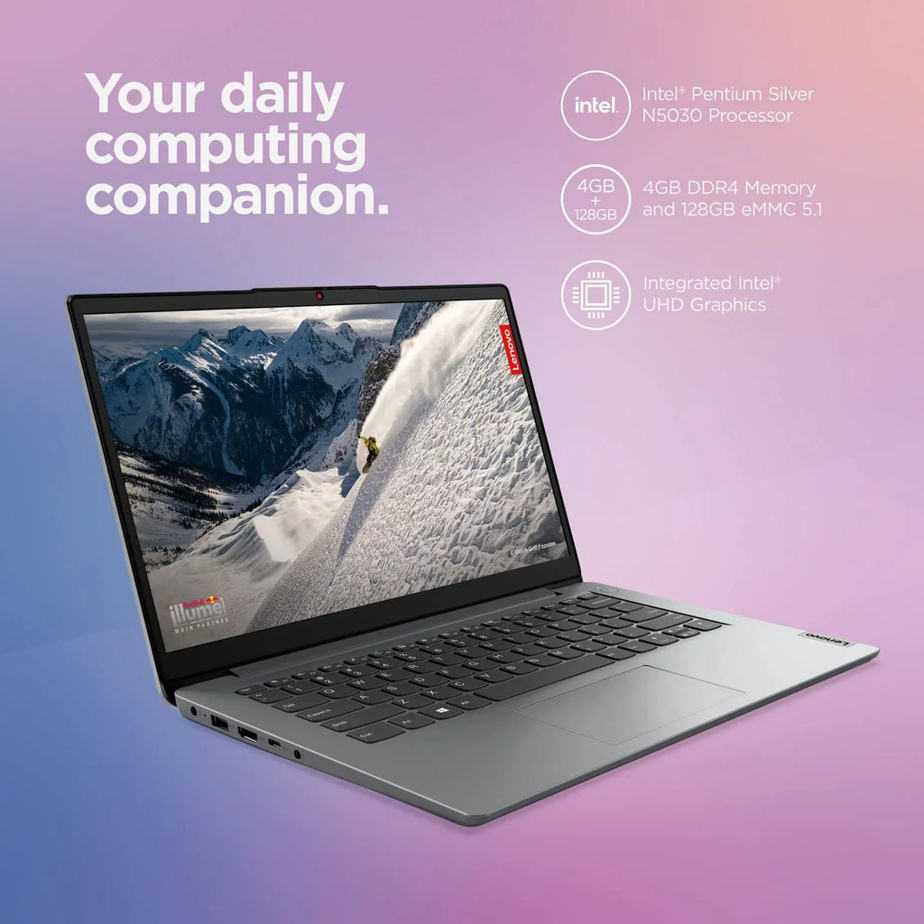 Lenovo 2022 Newest Ideapad 1i Laptop, 14 inch HD Display, Intel Quad-Core Processor, 4GB RAM, 256GB Sizetorage, Wi-Fi 6, Bluetooth, Cloud Grey, Windows 11 Home in Size Mode