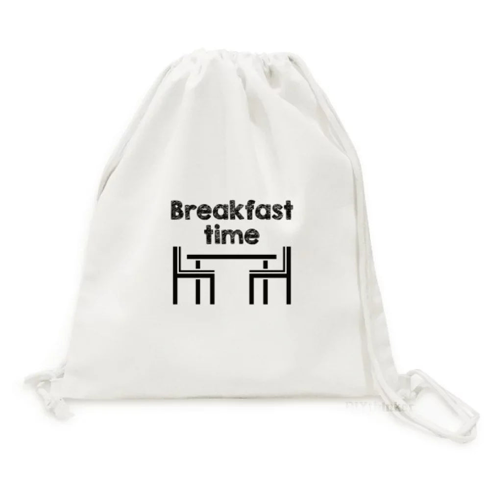English Language Culture Common Sizeense Restaurant Backpack Canvas Drawstring Reusable Mesh Sizehopping Bag