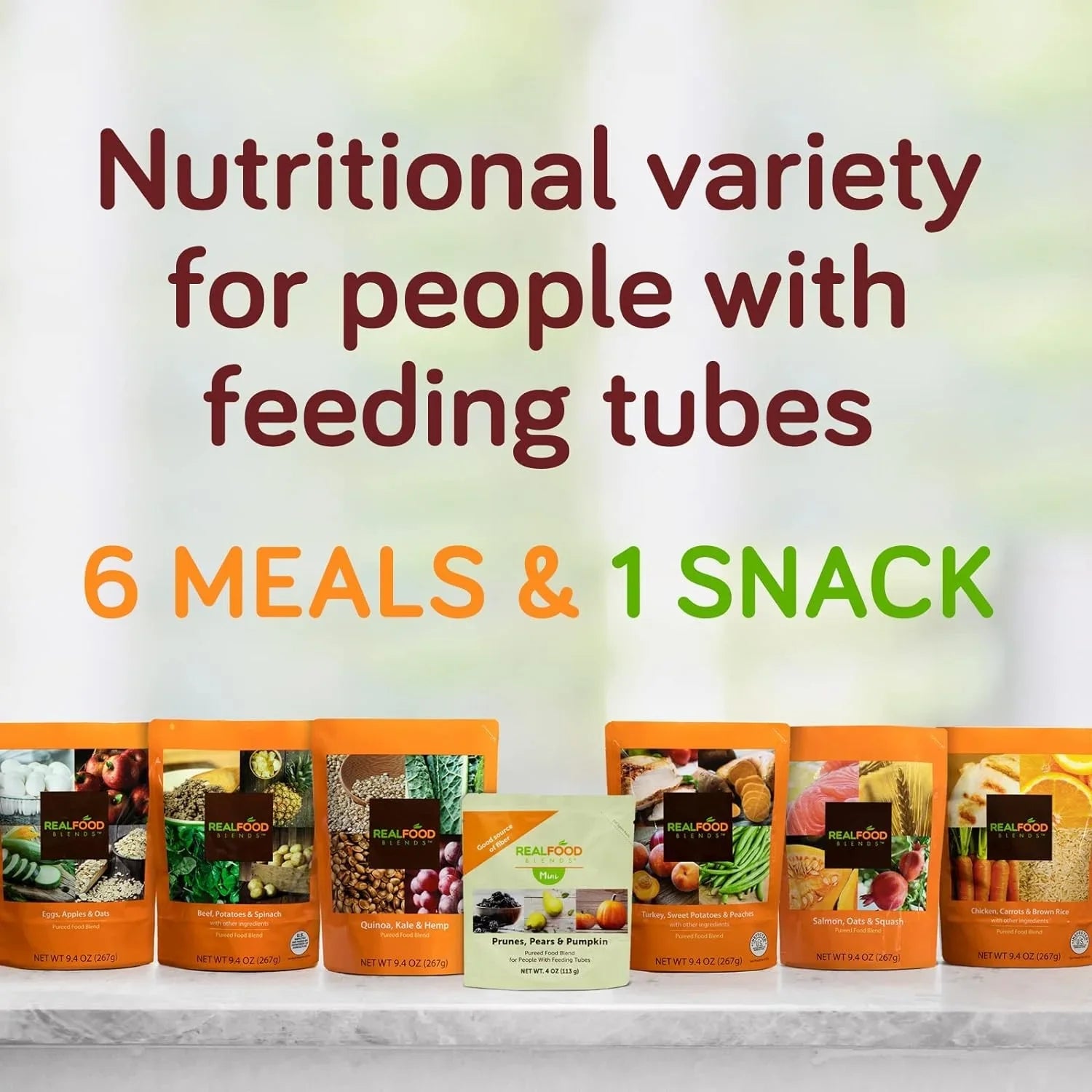 Real Food Blends - Variety Pack - Meals for Tube Fed People - 9.4 Oz Pouch (Pack of 12)