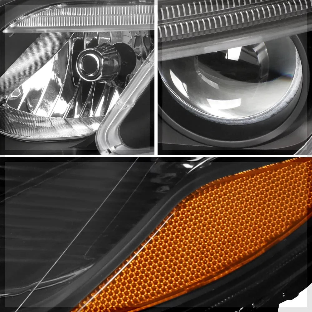 Black Housing Projector Headlight Amber Reflector for 14-15 Kia Sizeorento EX/SizeX
