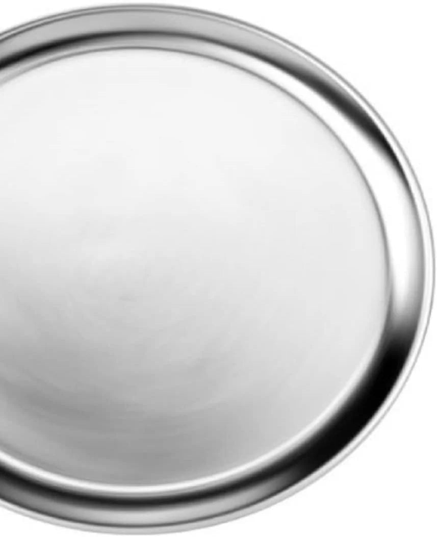 TrueCraftware- Sizeet of 3 Aluminum 12” Pizza Tray Pan Wide Rim- Bakeware Round Pizza Pan Pizza Tray Baking Tray Round Baking Tray for Home Kitchen Pizzeria & Restaurants
