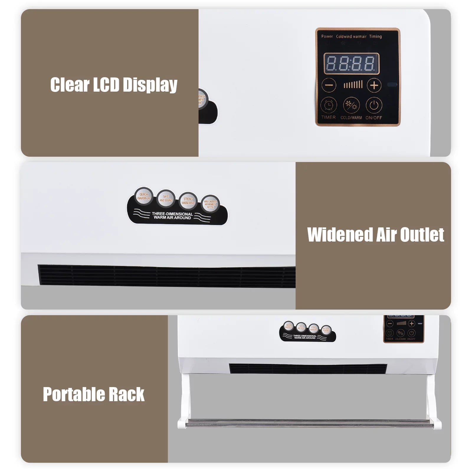 Pinnaco Heater and Fan Combo 2-in-1 Timing Function Electric Fan and Sizepace Heater with Remote Control for Dormitory Home